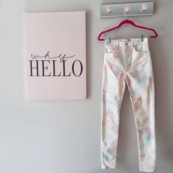 NWT French Connection tie dye print skinny jeans - Picture 7 of 8